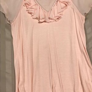 Light pink Express shirt with ruffles